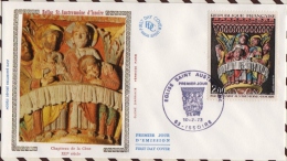 FRANCE  Yvert 1741 FDC 1er Jour, Chapiteau église St Austremoine Issoire. Edition Sur Soie - 1970-1979