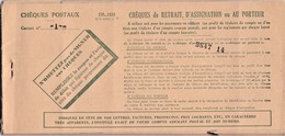 FRANCE 1955   Carnet Chèques Postaux Chèques De Retrait, D'Assignation Ou Au Porteur + Notice à L'Usage Des Titulaires. - Chèques & Chèques De Voyage