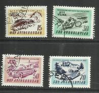 TRIESTE B 1953 CORSE AUTOMOTOCICLISTICHE RACING YUGOSLAVIA SOPRASTAMPATO JUGOSLAVIA OVERPRINTED SERIE SET USATA USED - Ungebraucht