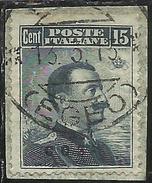 COLONIE ITALIANE EGEO 1912 COS COO SOPRASTAMPATO D´ITALIA ITALY OVERPRINTED CENT. 15 USATO USED OBLITERE' - Aegean (Coo)