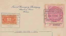 REP-210 CUBA REPUBLICA REVENUE (LG-1114) 5$ ORANGE TIMBRE NACIONAL + JUBILACION NOTARIAL COMPLETE DOC DATED 1931. - Strafport