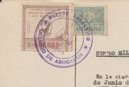 REP-217 CUBA REPUBLICA REVENUE (LG-1121) 60c SEGURO DEL PROCURADOR + 1$ TIMBRE NACIONAL 1958. COMPLETE DOC DATED 1967. - Strafport