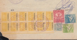 REP-219 CUBA REPUBLICA REVENUE (LG-1123) 1 + 1c (12) TIMBRE NACIONAL 1958 + PALACIO DE JUSTICIA 1952 + JUBILACION NOTARI - Strafport