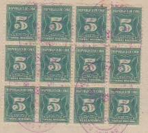 REP-223 CUBA REPUBLICA REVENUE (LG-1127) 5c (12) GREY GREEN TIMBRE NACIONAL 1932 PERF COMPLETE DOC DATED 1935. - Postage Due