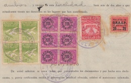 REP-227 CUBA REPUBLICA REVENUE (LG-1131) 10c (6) TIMBRE NACIONAL 1954 + PALACIO DE JUSTICIA 1952 + JUBILACION NOTARIAL C - Postage Due