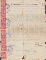 REP-228 CUBA REPUBLICA REVENUE (LG-1132) 25c (8) PALACIO DE JUSTICIA 1952 COMPLETE DOC DATED 1962. - Timbres-taxe