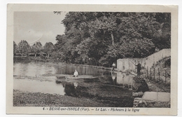 (RECTO / VERSO) BESSE SUR ISOLE EN 1939 - N° 4 - LE LAC - PECHEURS A LA LIGNE - BEAU TIMBRES - CPA - Besse-sur-Issole