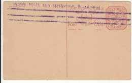 Demonetize Cancelled With Voilet Bars 'Indian Post And Telegraphs Department' Hyderabad Unused Postcard, (sample Image) - Hyderabad