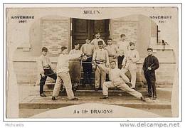 CPA 77 MELUN - Au 18e Dragons - ESCRIME - Novembre1907 (Carte Photo) - Schermen