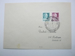 1949 , REUTLINGEN - Gustav Werner , Satz + Stempel Auf Brief (FDC) - Sonstige & Ohne Zuordnung