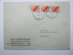 EFFFRINGEN , 1946 , Notstsempel , Klare Stempel Auf Brief - Altri & Non Classificati