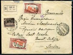 TUNISIE - N° 39 (2) + 103 / LR DE TUNIS / CHARGEMENTS I LE 13/4/1925 POUR LA SERBIE - TB & RARE DESTINATION - Storia Postale