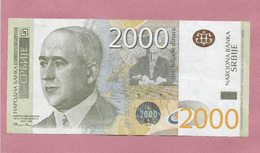 X1- 2000 Dinara 2011. Serbia- Two Thousand Dinars , Milan Milutinovic, Circulated Banknote, Replacement Series ZA - Serbien