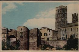 CP ELNE - 1952 - Clocher De L'Eglise Et Les Remparts - Combier Imp. Macon - Elne