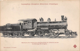 -  Les Locomotives Etrangères - Etats-Unis D'Amérique - Machine Pour Train De Marchandise De Chicago-Burlington - Matériel