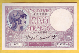 BILLET FRANCAIS - 5 Francs Violet 31-8-1933 SPL - 5 F 1917-1940 ''Violet''