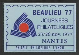 VIGNETTE - BEAULIEU 1977 - JOURNEES PHILATELIQUES - NANTES - Exposiciones Filatelicas