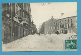 CPA Place De La Fontaine Sous La Neige SAINT-AGREVE 07 - Saint Agrève