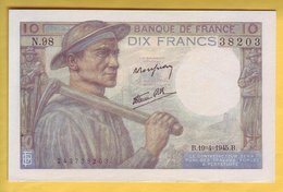 BILLET FRANCAIS - 10 Francs Mineur 19.4.1945 SPL - 10 F 1941-1949 ''Mineur''