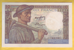 BILLET FRANCAIS - 10 Francs Mineur 30.6.1949 SUP - 10 F 1941-1949 ''Mineur''