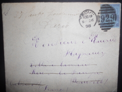 Grande Bretagne , Lettre De Yeovil 1898 Pour Deauville - Brieven En Documenten