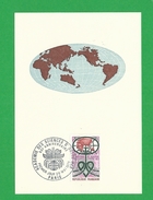 FRANCE CARTE MAXIMUM  N°  1760 50ème Anniversaire Academie Des Sciences D'outre Mer Theme Monde Coeur - 1970-1979