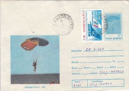 53712- PARACHUTTING, COVER STATIONERY, 1994, ROMANIA - Parachutting