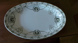 RARE Antique 19c Hand Painted RUSSIAN Old Kuznetsov Porcelain BIG Dish Plate - Autres & Non Classés