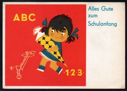 8952 - Alte Glückwunschkarte DDR 1966 - Schulanfang Zuckertüte - Reichenbach - Gel - Einschulung