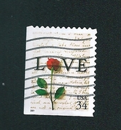 N° 3150 Rose Love  USA Oblitéré  Etats-Unis (2001) - Preobliterati