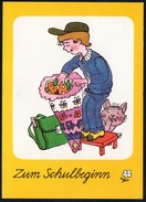 8977 - Alte Glückwunschkarte DDR 1983 - Schulanfang Zuckertüte - Lenz - Planet - N. Gel - TOP - Primo Giorno Di Scuola