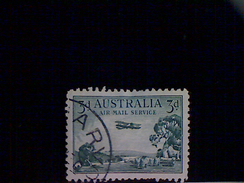 Australia, Scott #C1, Used (o), 1929, First Air Mail, Airplane Over The Bushlands, 3d - Used Stamps