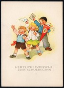 8986 - Marianne Drechsel Glückwunschkarte DDR 1955 - Schulanfang Zuckertüte - N. Gel - Marianne Drechsel - Children's School Start