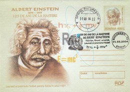 #BV6504 ALBERT EINSTEIN,SCIENCE,COVER STATIONERY, OBLITERATION CONCORDANTE,2004,ROMANIA. - Albert Einstein