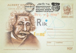 #BV6505 ALBERT EINSTEIN,SCIENCE,COVER STATIONERY, OBLITERATION CONCORDANTE,2004,ROMANIA. - Albert Einstein