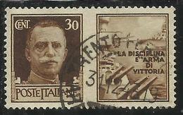 ITALIA REGNO ITALY KINGDOM 1942 PROPAGANDA DI GUERRA WAR PROMOTION CENT. 30 I TIPO USATO USED OBLITERE' - Oorlogspropaganda