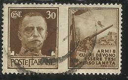 ITALIA REGNO ITALY KINGDOM 1942 PROPAGANDA DI GUERRA WAR PROMOTION CENT. 30 II TIPO USATO USED OBLITERE' - Oorlogspropaganda