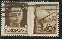 ITALIA REGNO ITALY KINGDOM 1942 PROPAGANDA DI GUERRA WAR PROMOTION CENT. 30 II TIPO USATO USED OBLITERE' - Kriegspropaganda