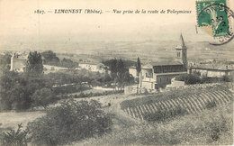 Cpa, Limonest, Vue De La Route De Polaymieux - Limonest