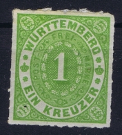 Würtemberg 1869 Mi Nr 36 B Dunkelgelblichgrün  MH/* Falz/ Charniere - Nuevos