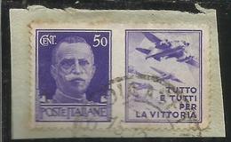 ITALIA REGNO ITALY KINGDOM 1942 PROPAGANDA DI GUERRA WAR PROMOTION CENT. 50 III TIPO USATO USED OBLITERE' - Propagande De Guerre