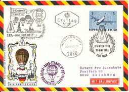 Austria Balloon Cover With A Lot Of Cancels And Postmarks 1968 - Per Palloni