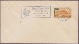 1955-FDC-79  CUBA REPUBLICA. 1954. 1$ RETIRO DE COMUNICACIONES. VIÑALES BLUE CANCEL. RARE. - FDC