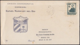 1957-FDC-81 CUBA REPUBLICA. 1957. FDC. RAFAEL MANDULEY DEL RIO. BLACK CANCEL. LILY CACHET. - FDC