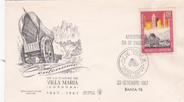 Argentina 1967 Centenary Of The City Of Villa Maria,Cordoba, Pictorial Postmark - Covers & Documents