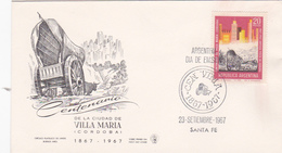 Argentina 1967 Villa Maria Centenary Souvenir  Cover - Used Stamps