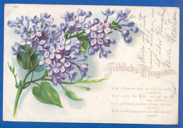 Fantaisie; Pfingsten; Blumen; 1903 Stempel Sulzbach Saarbr. - Pentecôte