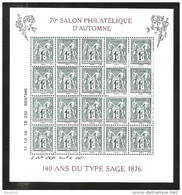 2016 - Bloc SALON D´AUTOMNE " 140 Ans Du Type SAGE" Hors Abonnement NEUF ** - Mint/Hinged