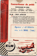 Convertisseur De Poids KLM _ FRET AERIEN 1959 - Werbung
