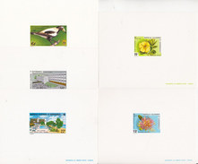 NOUVELLES CALEDONIE 5 EPREUVES DE LUXE  FLEURS, OISEAUX - Imperforates, Proofs & Errors